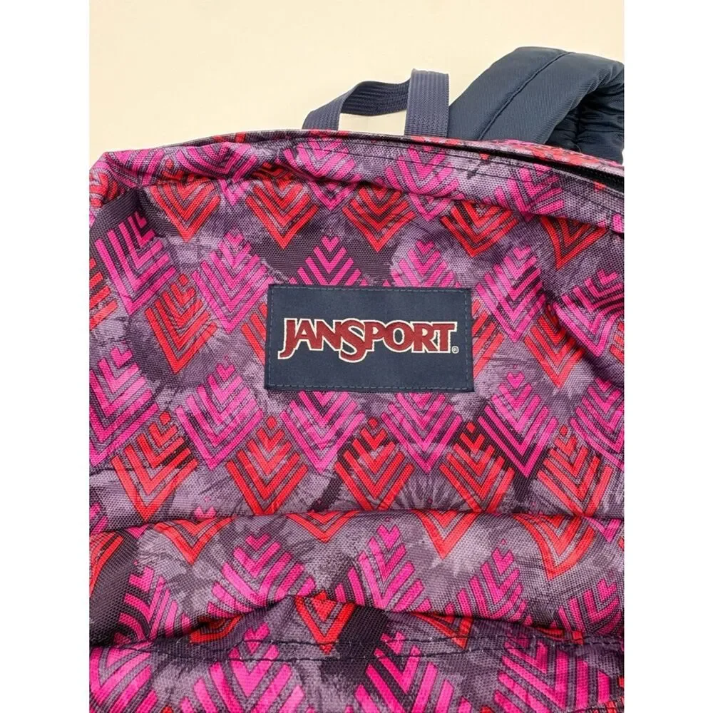 Jansport Purple and Pink Chevron Pattern Backpack